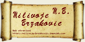 Milivoje Brzaković vizit kartica